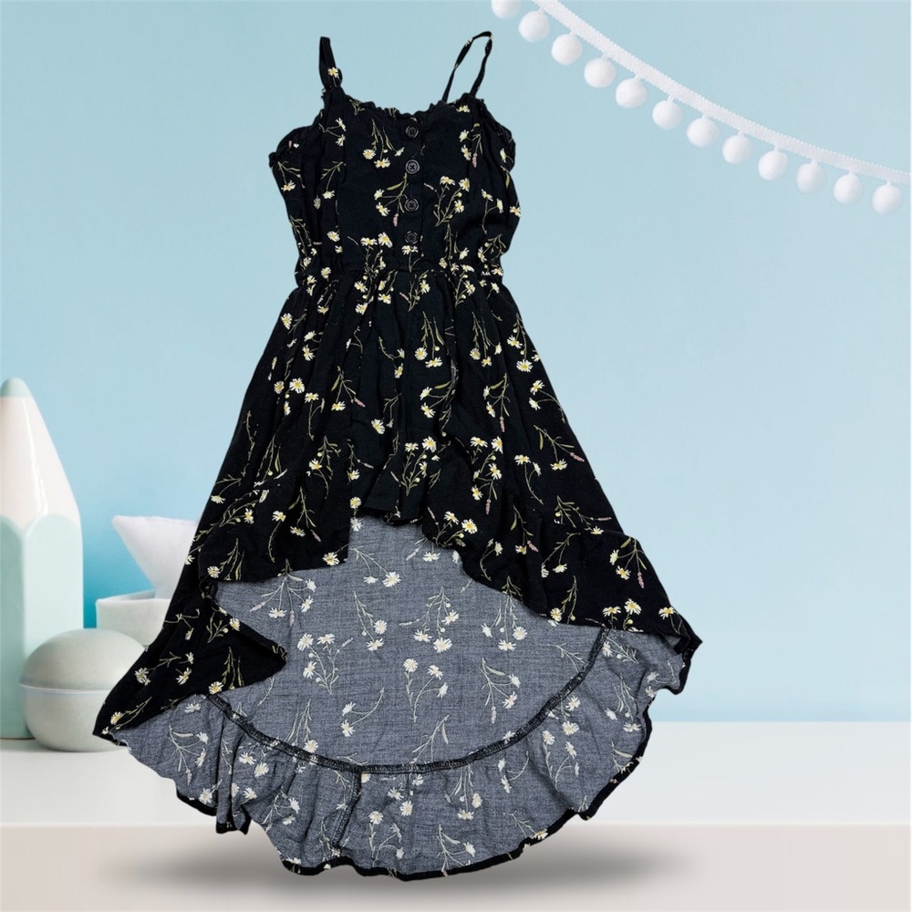 art class Black Floral Kids Casual Dress